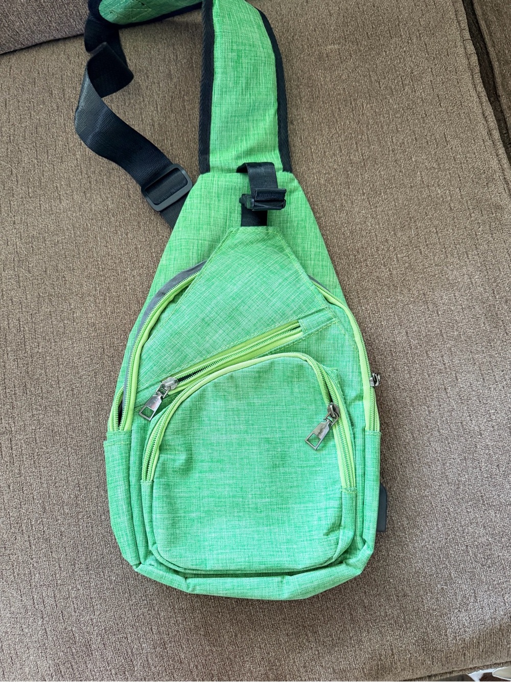 Green  Sling Bag - Compact Crossbody Carry with connect for back up battery